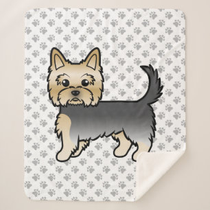 Blue and Gold Yorkshire Terrier Cartoon Dog & Paws Sherpadecke