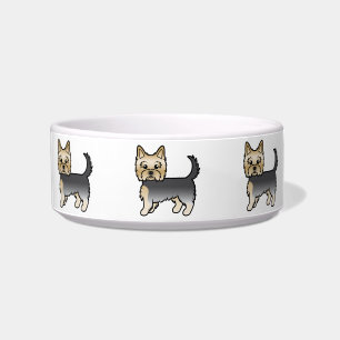 Blue and Gold Yorkshire Terrier Cartoon Hunde Napf
