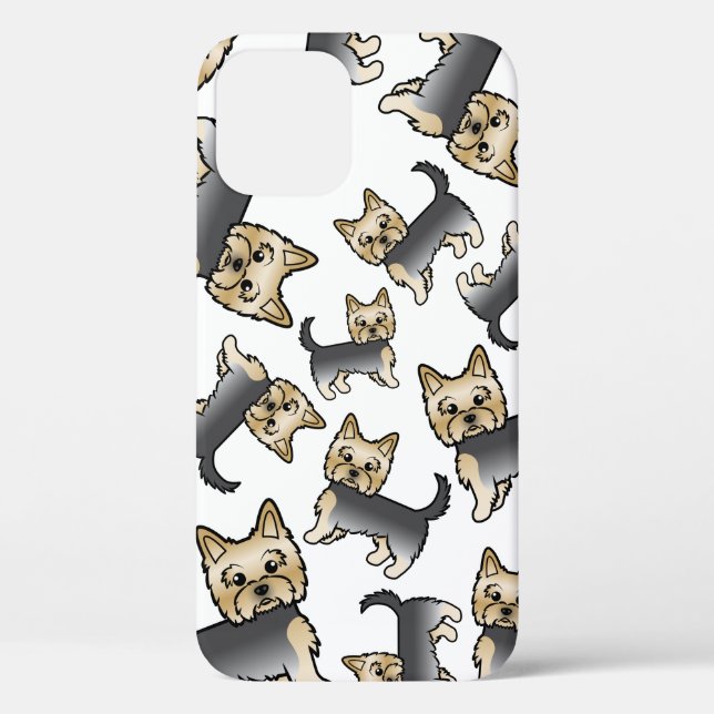 Blue and Gold Yorkshire Terrier Dog Muster Case-Mate iPhone Hülle (Rückseite)