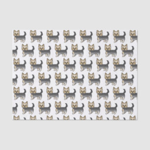 Blue and Gold Yorkshire Terrier Niedlich Hunde Mus Seidenpapier