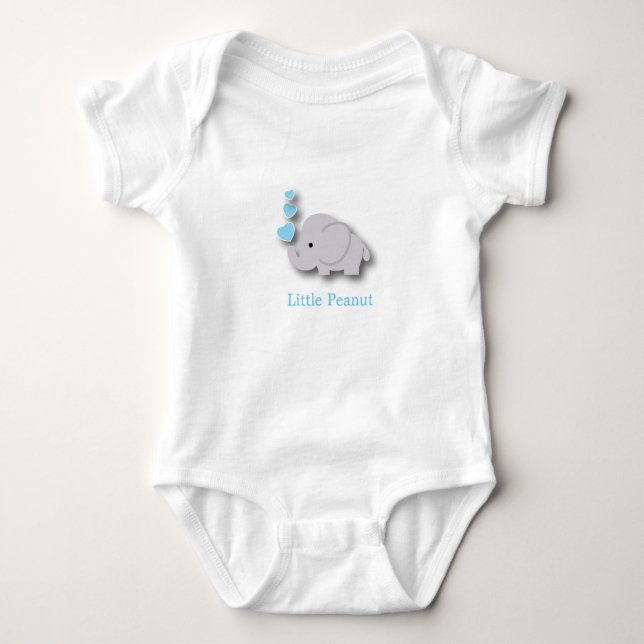 Blue and Gray Baby Elephant 🐘 - Little Peanut Baby Strampler (Vorderseite)