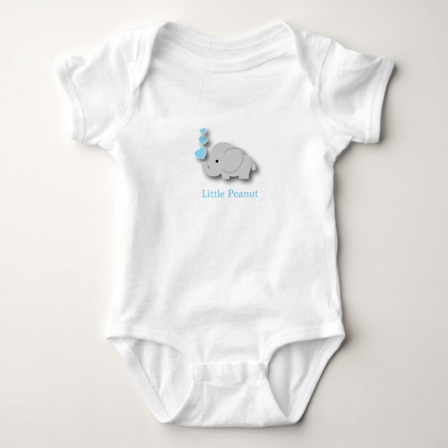 Blue and Gray Baby Elephant 🐘 - Little Peanut Strampler (Vorderseite)
