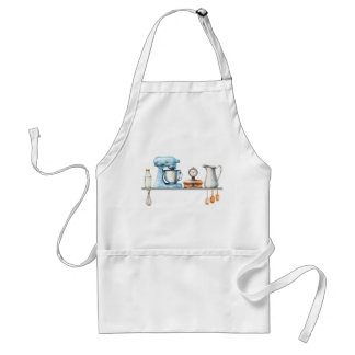 Blue and Gray Kitchen Utensils Schürze