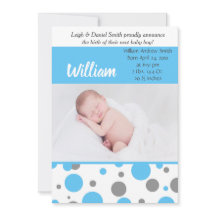 Blue and Gray Polka Dots | Baby Boy Foto Birth