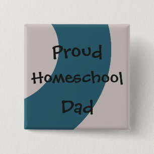 Blue and Gray Proud Homeschool Vater Button