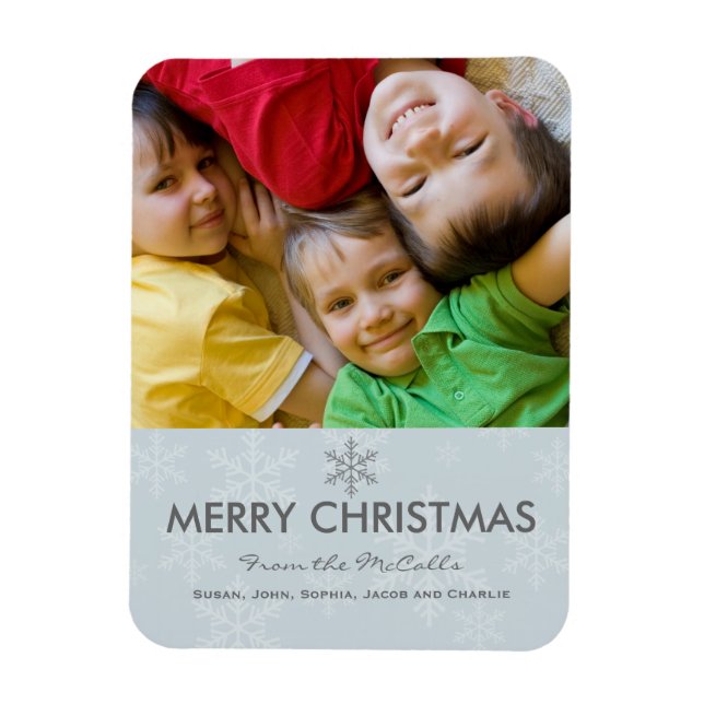 Blue and Gray Snowflake Holiday Magnet (Vertikal)