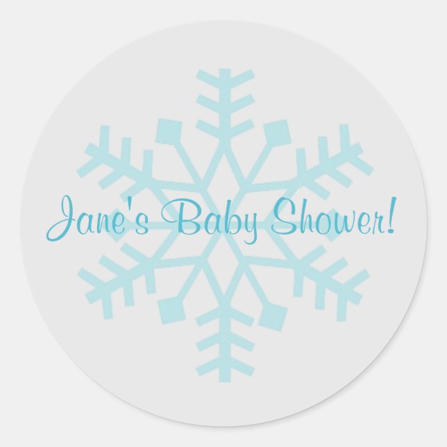 Blue and Gray Snowflake Sticker (Vorderseite)
