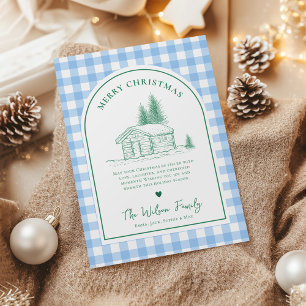 Blue and Green Boho Arch Christmas Feiertagskarte