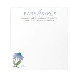 Blue and Green Country Floral Baby Shower Advice Notizblock