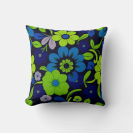 Blue and Green Flower Throw pillow Kissen