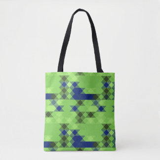 blue and green geometric pattern
