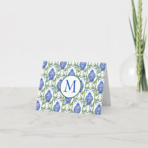 Blue and Green Ginger Jars and Bamboo Monogram