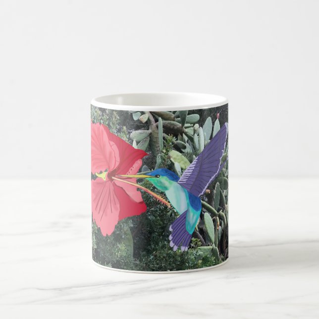 Blue and Green Humming Bird Kaffeetasse (Mittel)