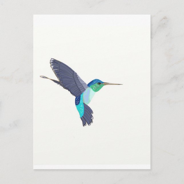 Blue and Green Humming Bird Postkarte (Vorderseite)