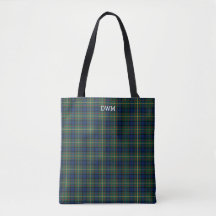 Blue and Green Kariert MacLaren Tartan Monogram