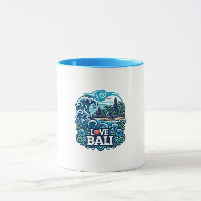 Blue and Green Liebe Bali Tasse (Zentrum)