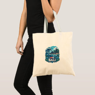 Blue and Green Liebe Bali Tote Bag Tragetasche