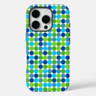Blue and Green Polka Dot iPhone 7 Fall iPhone 16 Pro Hülle
