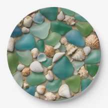 Blue and Green Sea Glass and Seashells