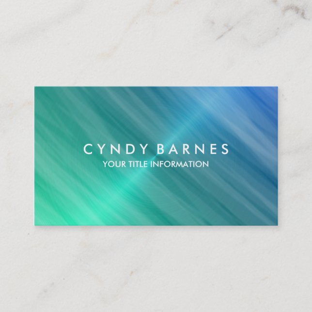 Blue and Green Sheen Business Card Visitenkarte (Vorderseite)
