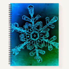 Blue and Green Snowflake Spiral Notebook Notizbuch