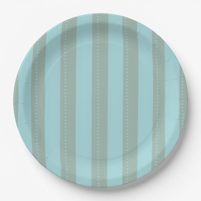 blue and green stripped plates pappteller (Vorderseite)