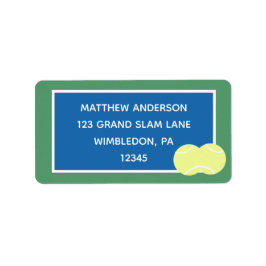 Blue and Green Tennis Court Rücksendeadresse Adressaufkleber