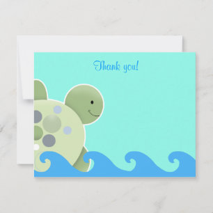 Blue and Green Turtle Flat Vielen Dank Mitteilungskarte