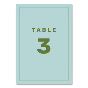 Blue and Green Wes Anderson Inspirierte Tischnumme Tischnummer