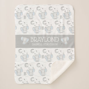Blue and Grey Boy Elephant Baby Name Sherpadecke