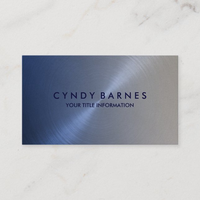 Blue and Grey Sheen Business Card Visitenkarte (Vorderseite)