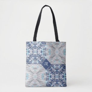 Blue and Grey Tote Bag