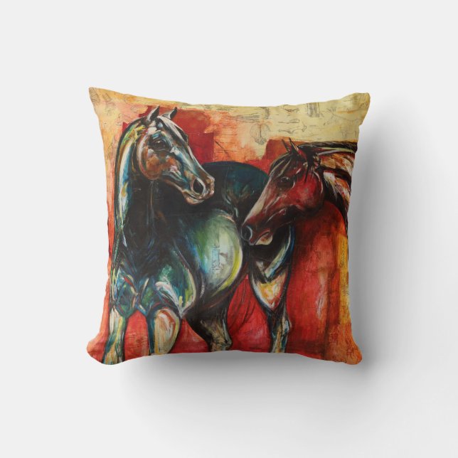 "Blue and Gus" Art Throw Kissen (Vorderseite)