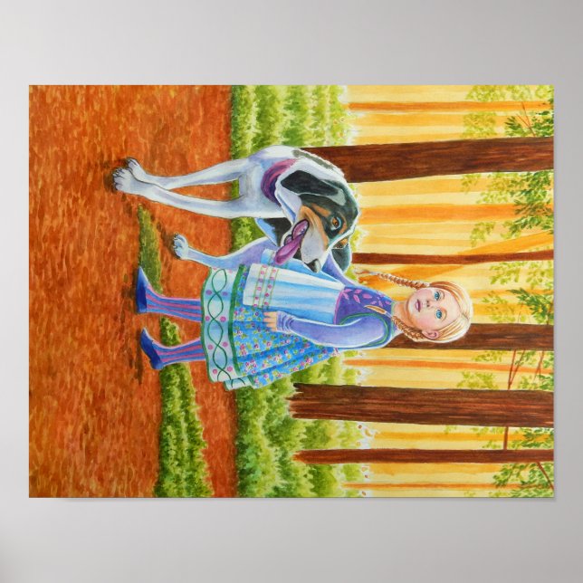 Blue and Hound Dog Poster (Vorne)