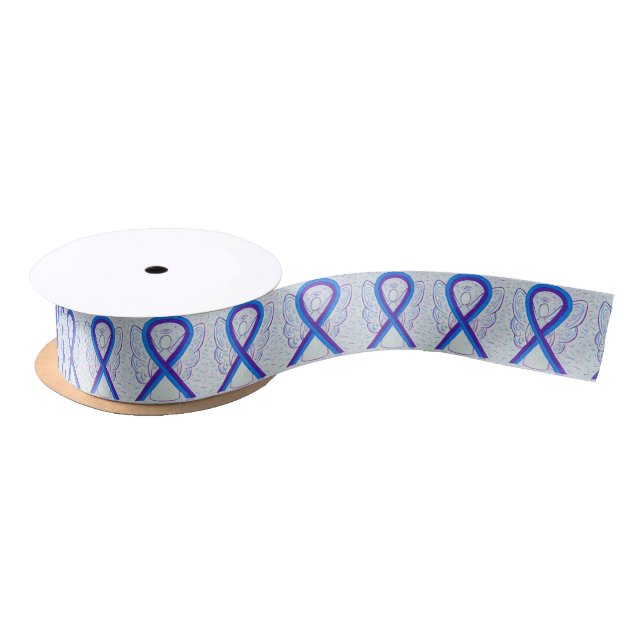 Blue and Lila Awareness Ribbon Angel Ribbon Satinband (Spule)