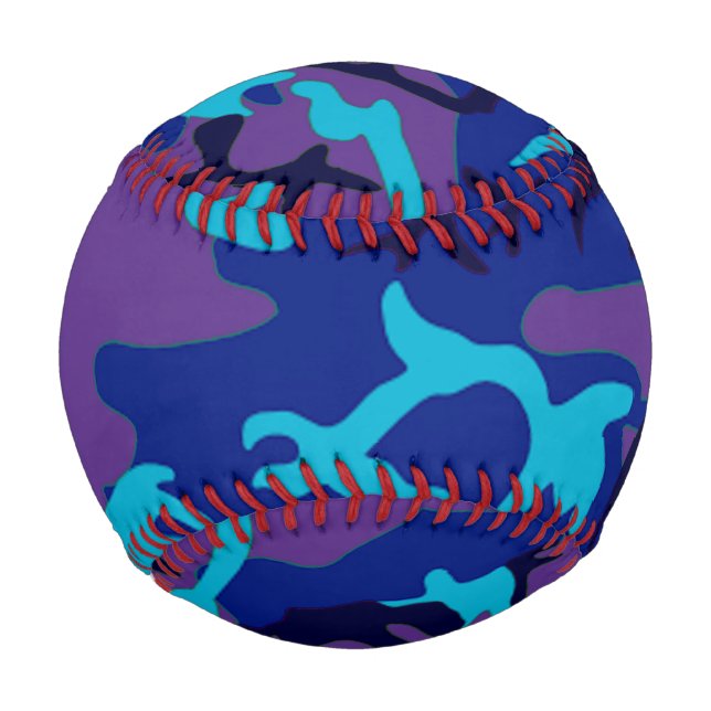 Blue and Lila Camouflage Pattern Baseball (Vorderseite)