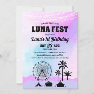Blue and Lila Music Festival Geburtstag Einladung