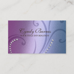 Blue and Lila Shimmer and Crystal Business Card Visitenkarte