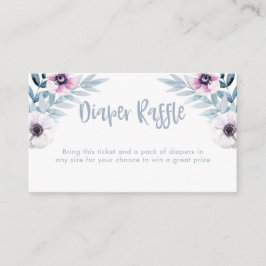 Blue and lila Water Color Diaper Raffelkarte Begleitkarte