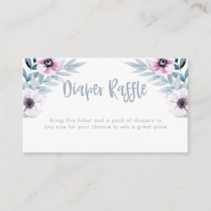 Blue and lila Water Color Diaper Raffelkarte Begleitkarte