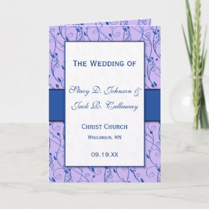 Blue and Lilac Wedding Program Einladung
