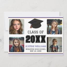 Blue and Orange Graduation  Announcement Ankündigung