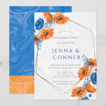 Blue and Orange Poppy Engagement Party