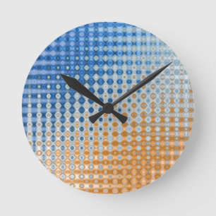 Blue and Orange  Runde Wanduhr