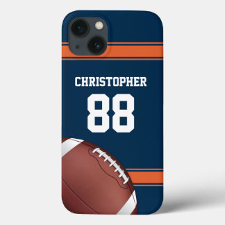 Blue and Orange Stripes Jersey Grid Iron Football Case-Mate iPhone Hülle