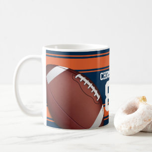 Blue and Orange Stripes Jersey Grid Iron Football Tasse