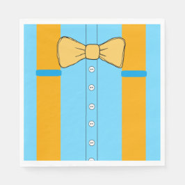 Blue and Orange Suspenders and Bow Krawatte Geburt Serviette