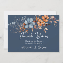 Blue and Orange Wildblumen Vielen Dank Karten