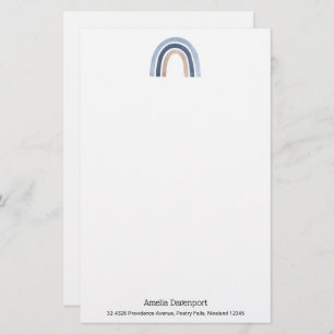 Blue and Peach Rainbow Boho Design Briefpapier
