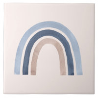 Blue and Peach Rainbow Boho Design